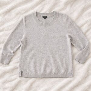 J Crew Cashmere Crewneck Sweater Light Gray size L